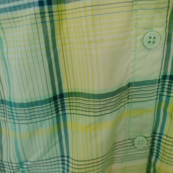 Columbia Green and Blue Plaid Button-Up Shirt Size XS - Picture 4 of 5
